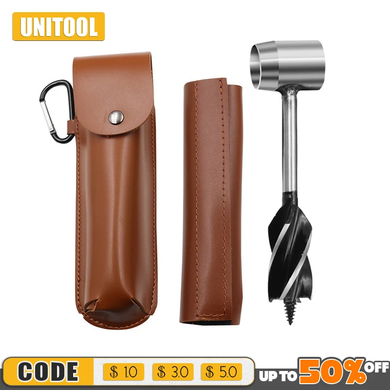 

Multifunctional Outdoor Survival Drill Woodworking Punching And Splitting Equipment High Quality DIY Tools With Leather Case