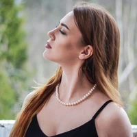 2022 new elegant big white imitation pearl beads choker clavicle chain necklace for women wedding jewelry collar