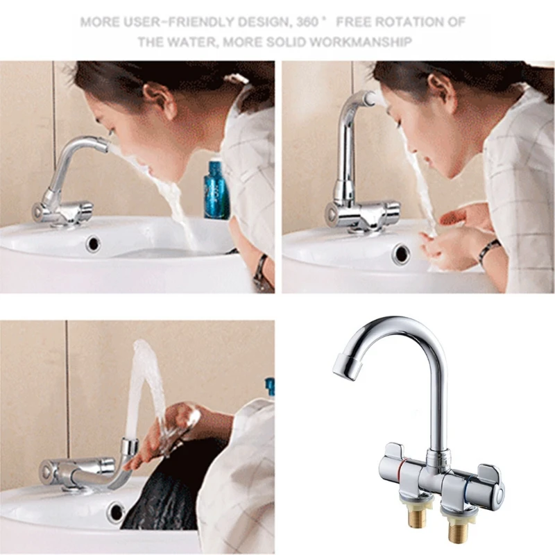 

Kitchen Wall-mounted Hot/Cold Faucet RV Yacht Boat Camp Adjusstable Faucet GTWS