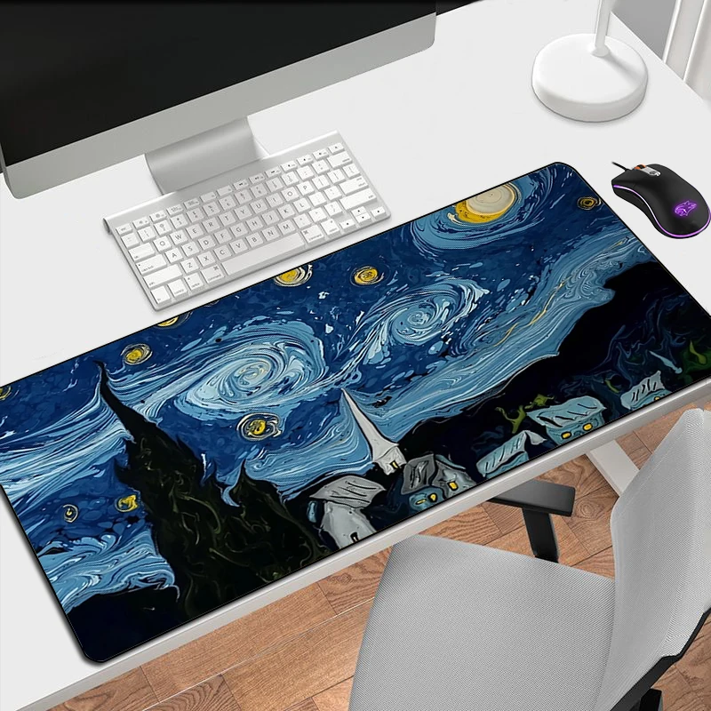 

Van Gogh Mousepad fantasy Mouse Pad Gaming Gamer Keyboard Desk Protector Pc Accessories Mat Xxl Large Extended Mice Keyboards