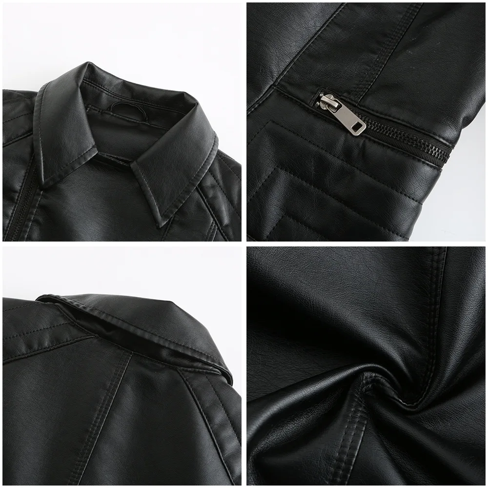 Kenntrice Women PU Leather Jacket 2022 Asymmetric Zip Leather Jackets Outerwear Short Spring Turn Down Collar Fashion Slim Coat