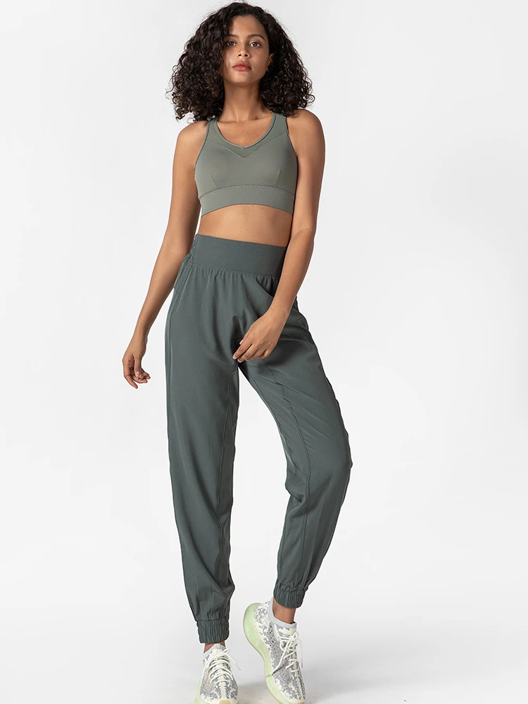 

2022 New Spring Summer Elastic Waist Quick-drying Sports Trousers Women Training Sweatpants Women's Jogger Korean Fashion Pants