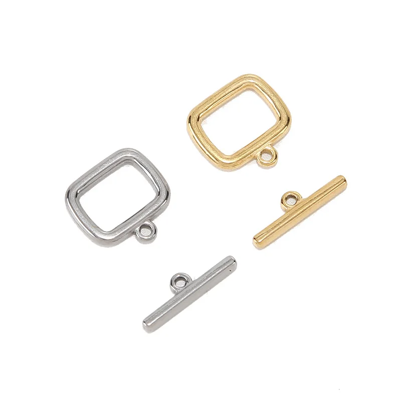 

10 Sets Stainless Steel Gold Plated Rectangle Toggle Clasps Chunky OT Clasp Accessories For DIY Jewelry Bracelet Necklace Making