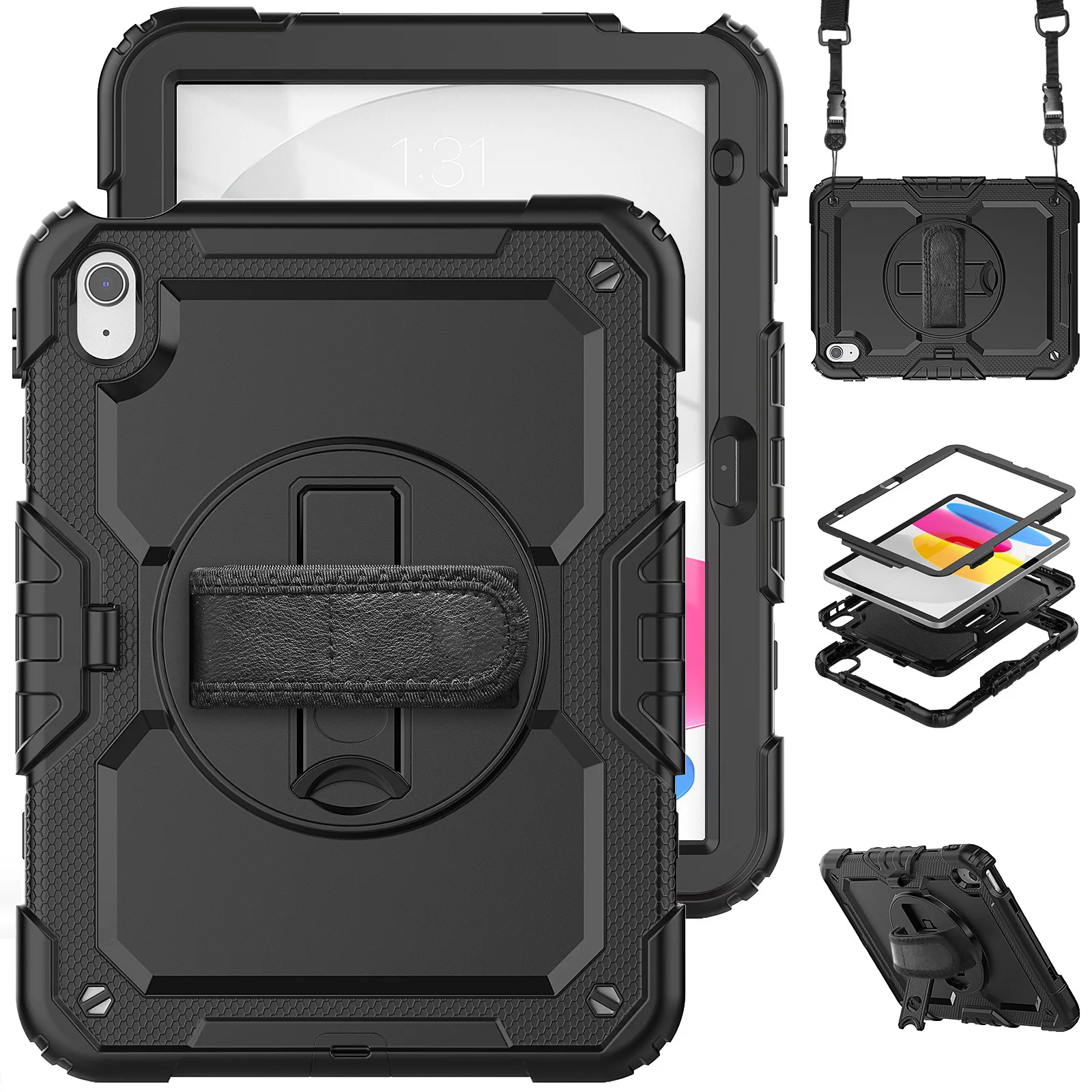 

Pad Case For IPad 10th iPad Pro 11 10.2 12.9 Generation Case,For iPad Mini Air 7.9 9.7 10.2 Military Shockproof Protector Cover