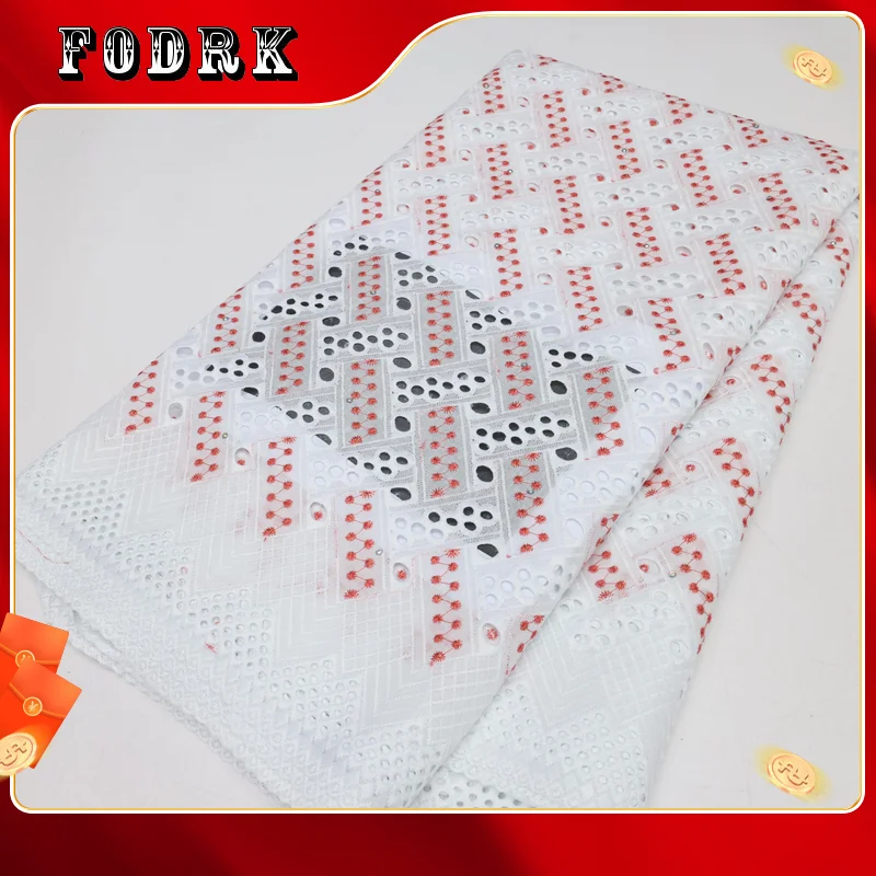 

New African French Mesh Lace Fabric Luxury Nigerian Swiss Cotton Lace Swiss 100% Cotton DressLY20