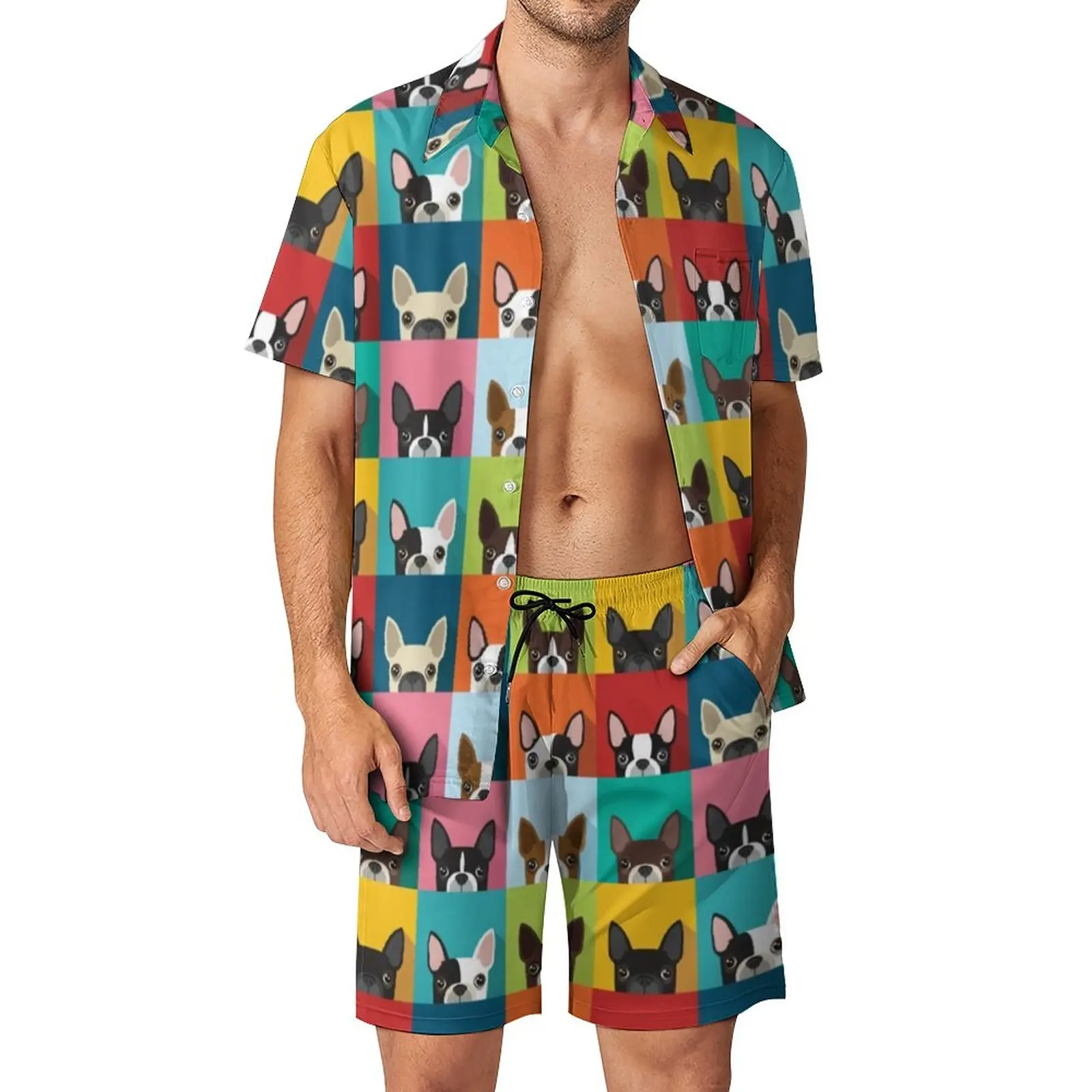

Dalmatian Print Beachwear Men Sets Bulldogs Pop Art Casual Shirt Set Summer Shorts 2 Piece Aesthetic Suit Big Size 2XL 3XL