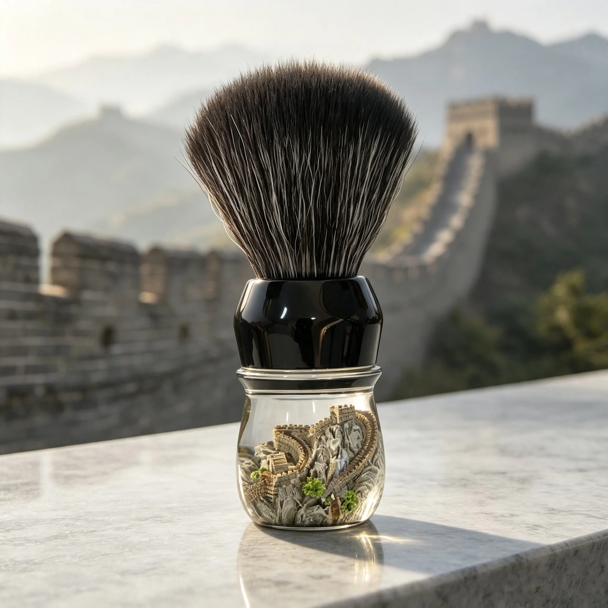 Фото Dscosmetic GreatWall QL8 Синтетическая кисть для бритья для мужчин, для влажного бритья №1