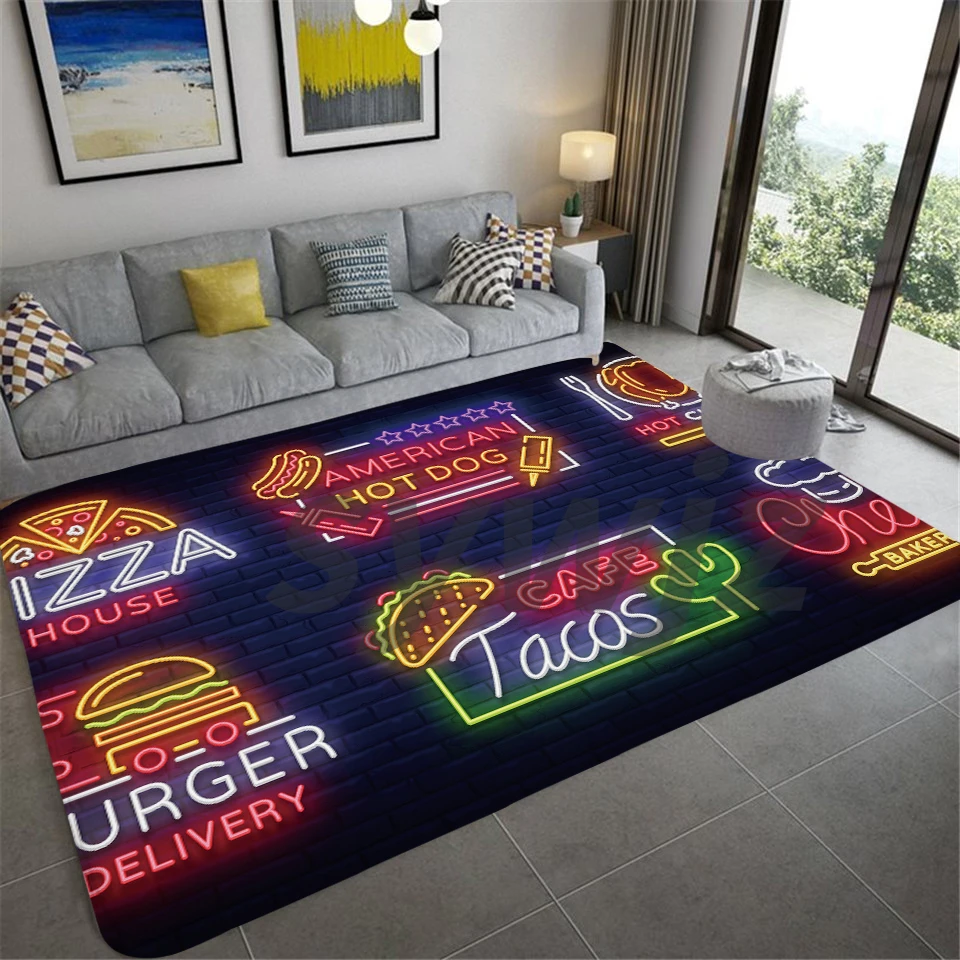 Game Console Page Printed Carpet Flannel Non-slip Large Living Room Home Decor Children's Bedroom Furry |
