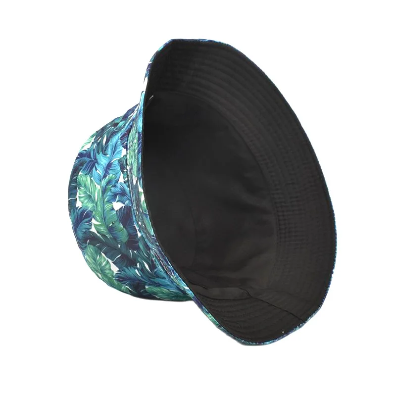 Панама с верхними листьями двусторонняя уличная пляжная дорожная шляпа рисунком