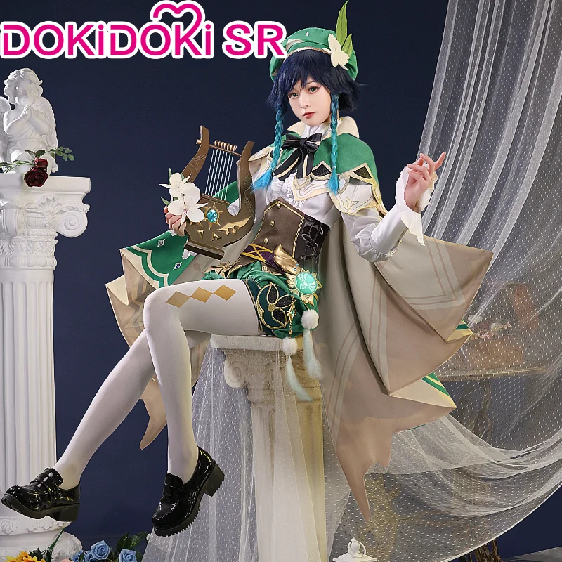 

В наличии, костюм для косплея, игра Genshin Impact, костюмы для косплея 【 S-XXL-DokiDoki-SR Genshin Impact Venti оружия, Рождественский косплей