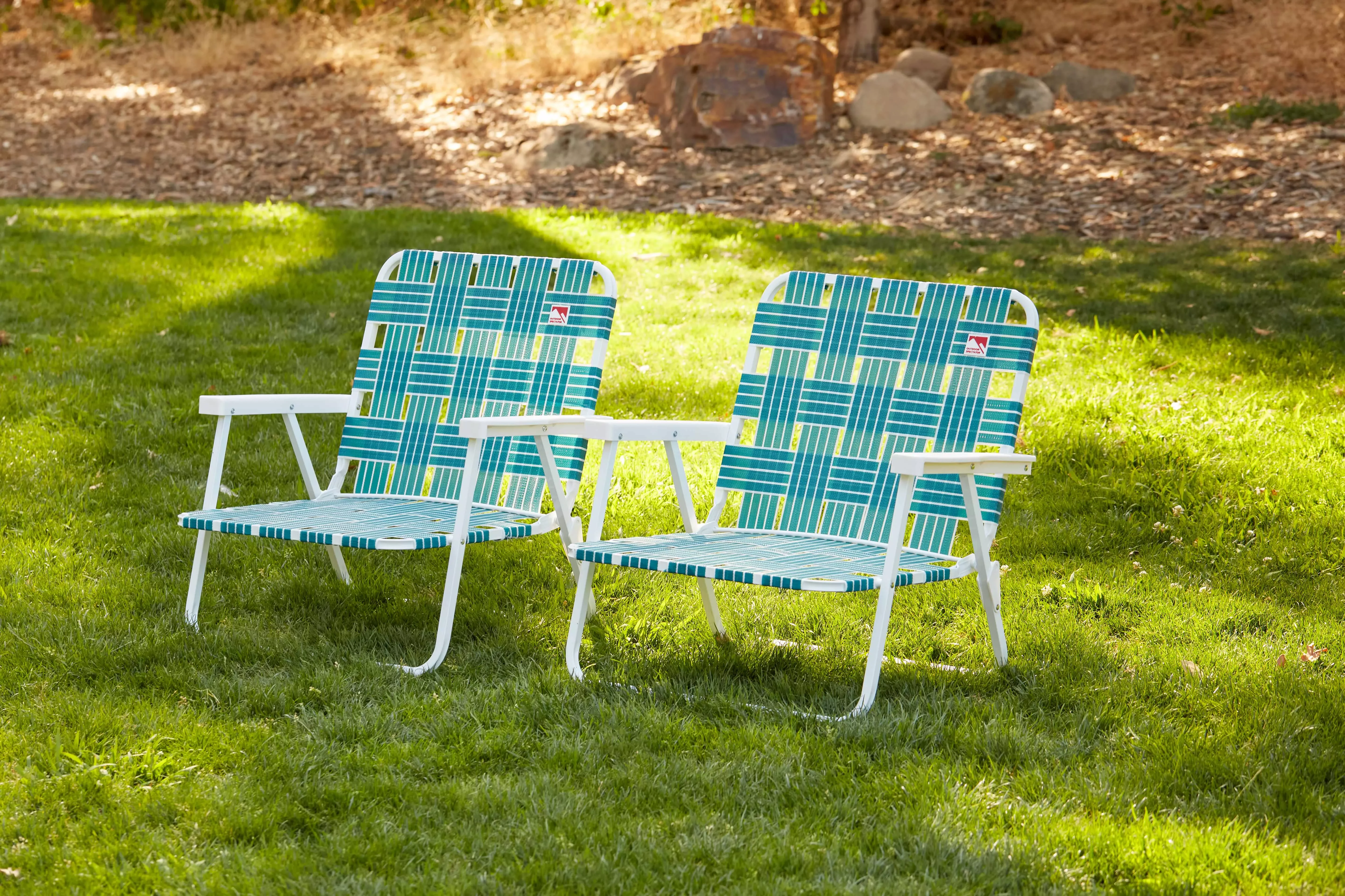 

Outdoor Spectator (2-Pack) Low Profile Reinforced Steel Powder Coated Webbed Folding Lawn/Camp/Beach Chair (Blue)