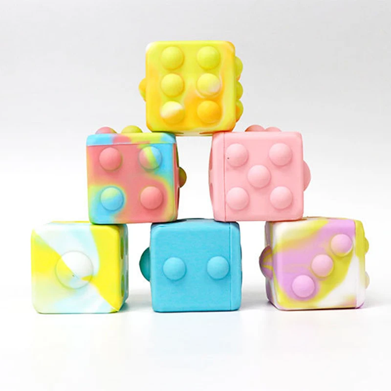 Square Shape Fidget Toys Baby Silicone Anti Stress Ball Popit Colorful Push Pop Bubble Fidgets Kids Simple Dimple Sensory Toy images - 6
