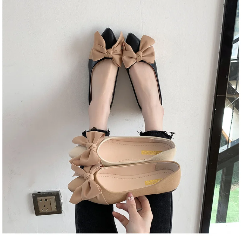 Women's Flat Heels Casual Leather Shoes 2023 New Office Worker Designer Solid Color Daily Versatile Comfortable Fashion Shoes