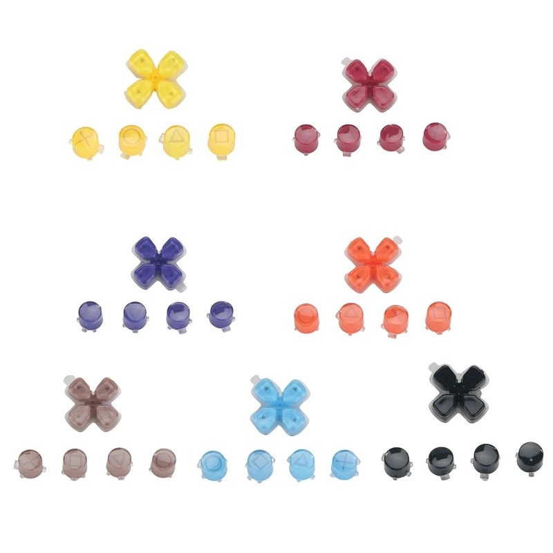 

For PS 5Controller Plastic Crystal Buttons Game Controller ABXY D-Pad Direction