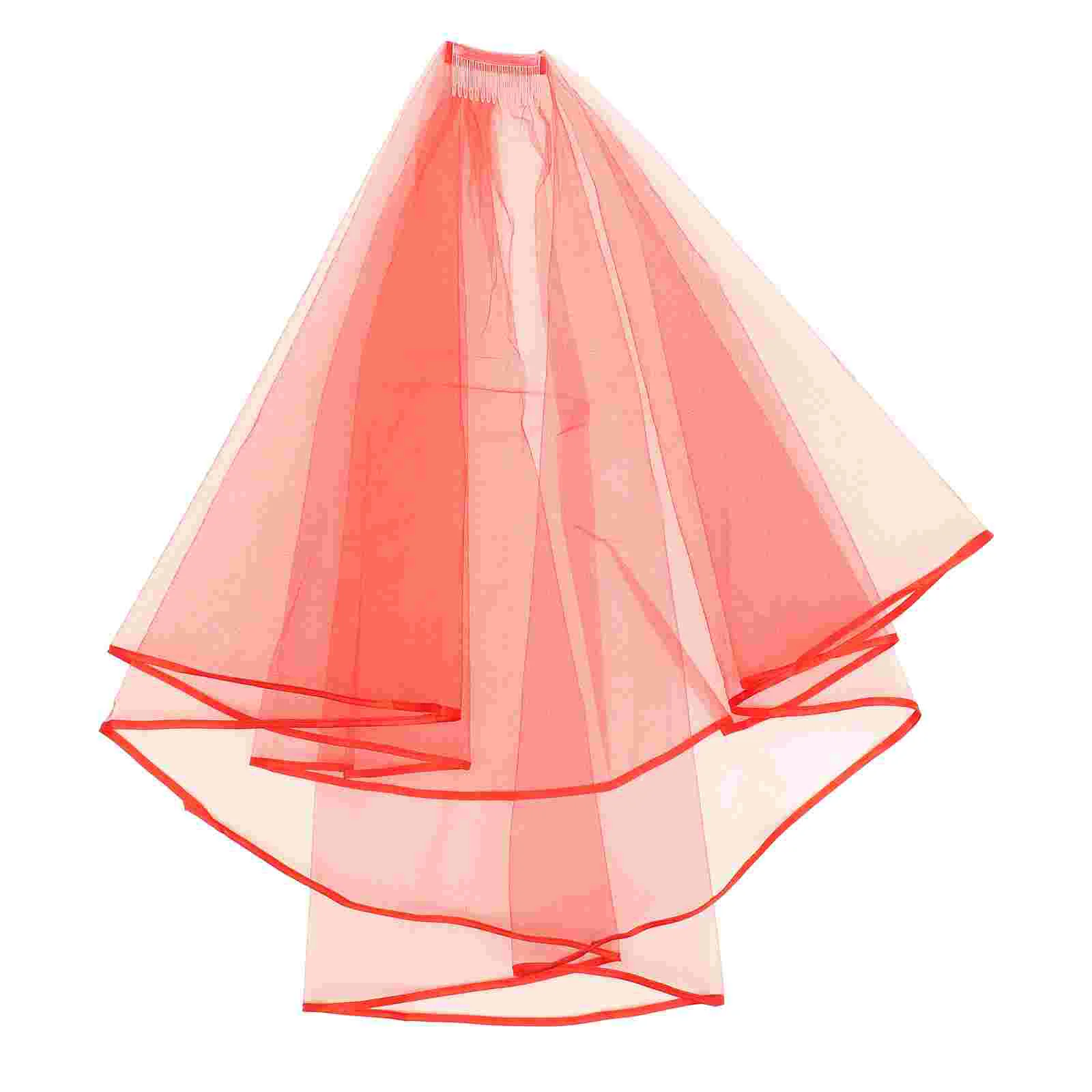 

Bride Outfit Bachelorette Veil Headband Headpuones Short Yarn Party Accessories Headpones