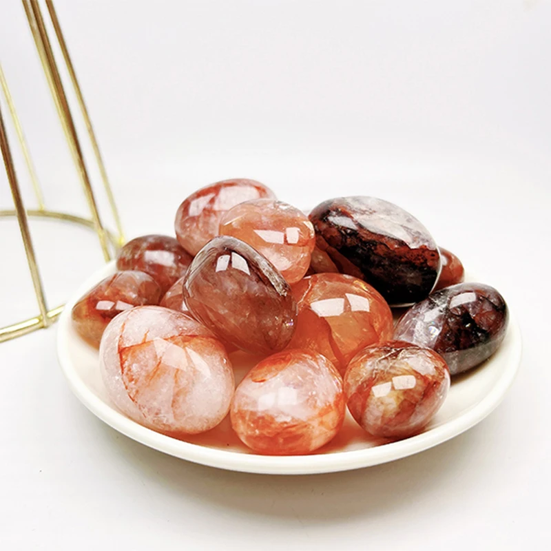 Натуральный огненный кварцевый стальной полированный Кристалл Рейки