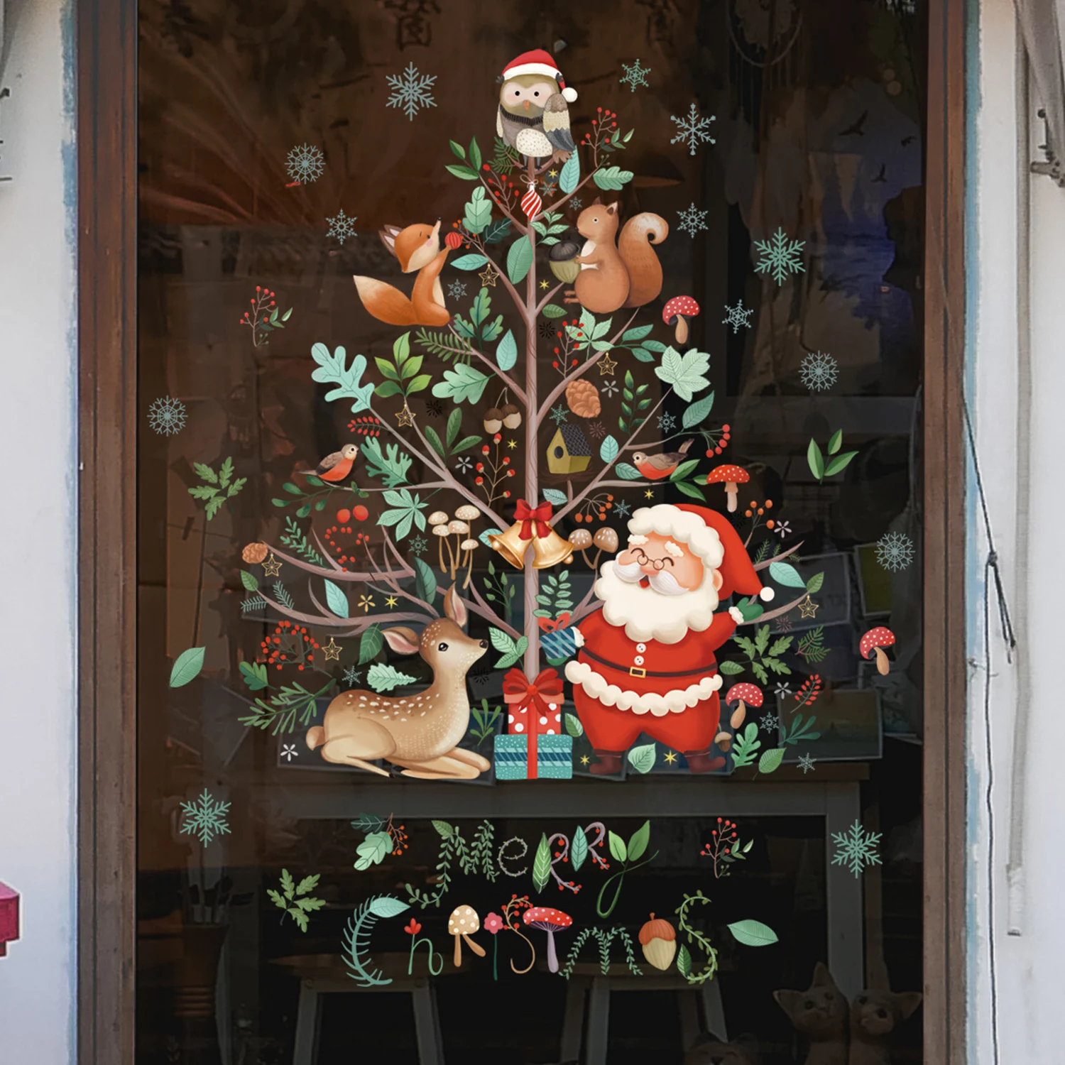 

Рождественские наклейки для окон KAIGOTOQIGO