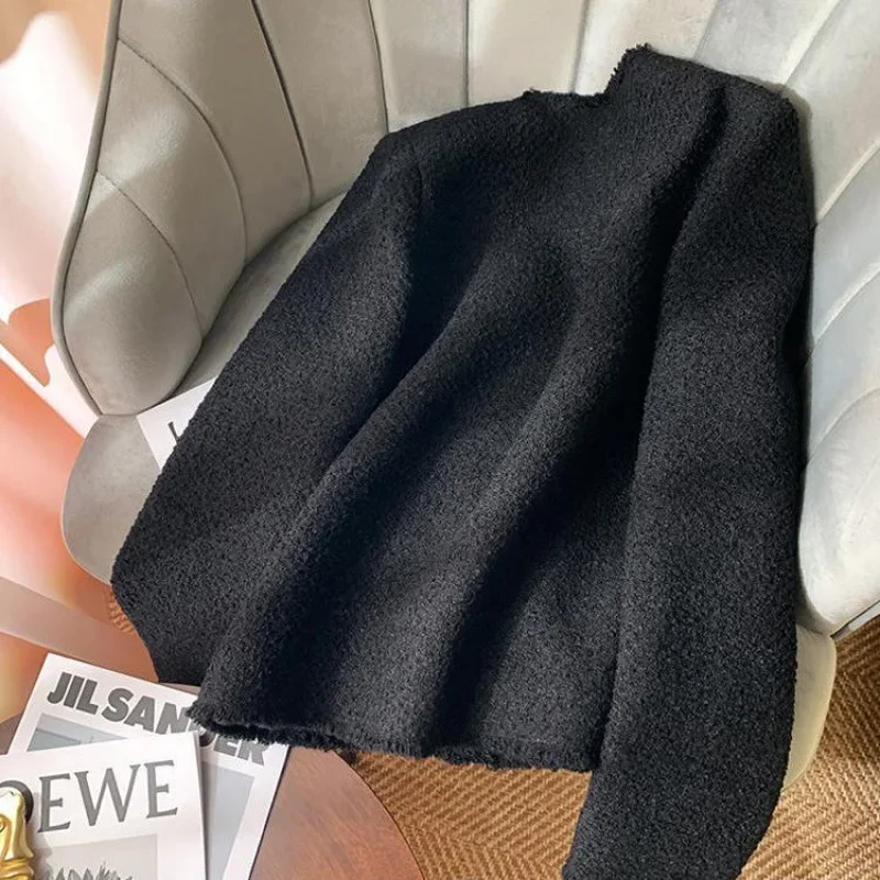 Плюс размер твидовый стиль грубый пиджак для женщин весенне-осенний сезон