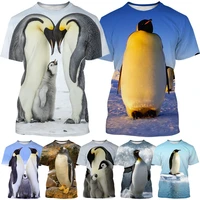 2022 new cute animal penguin 3d printing t shirt fashion unisex harajuku casual round neck short sleeved t shirt top