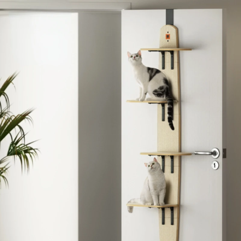 Cat pine wood door hanging bed Environmental protection Good stability Anti-scratch plate Easy to assemble pet climbing frame
