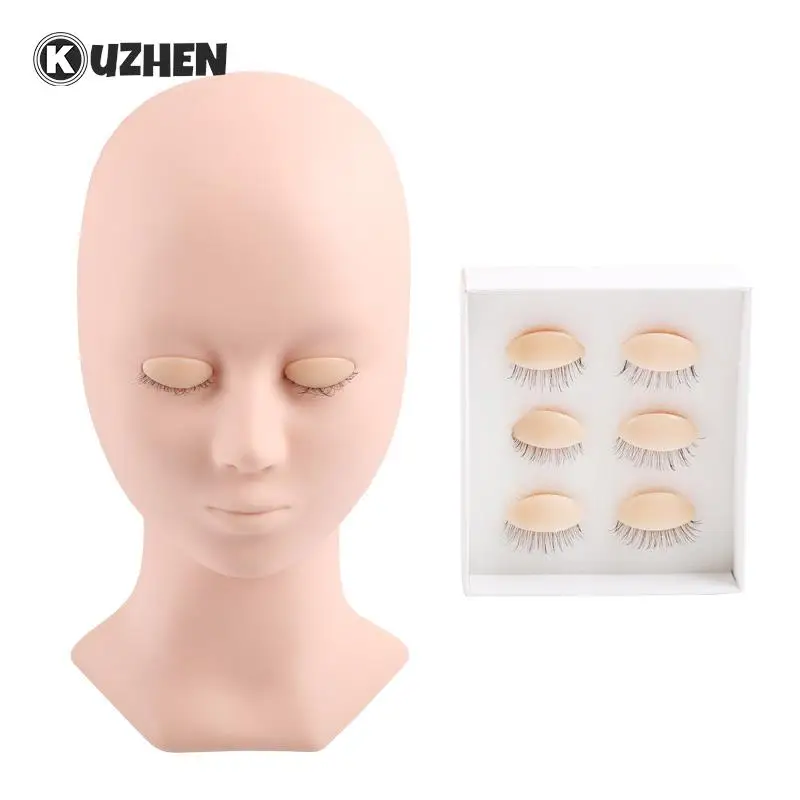

Female Makeup Exercise Silicone Head Model Cosmetic Practice Silicone Head Model Training Lash Mannequin Head With Eyelid Kit