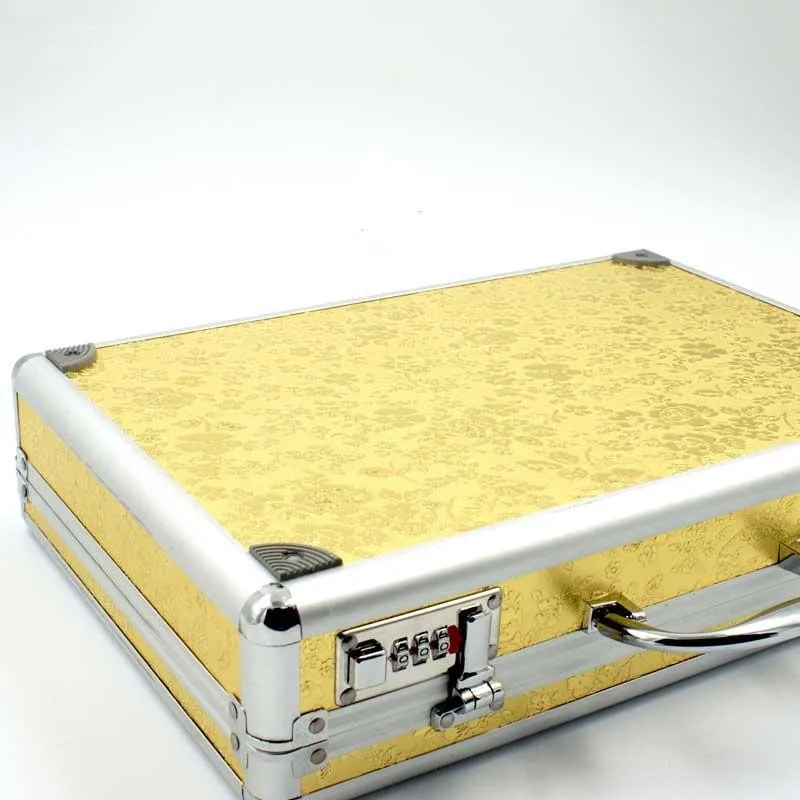 Aluminum Alloy Password Suitcase  Jewelry Box Storage Organizer Case Metal Luxury Multi Layer Jewelry Storage Box Case Gift