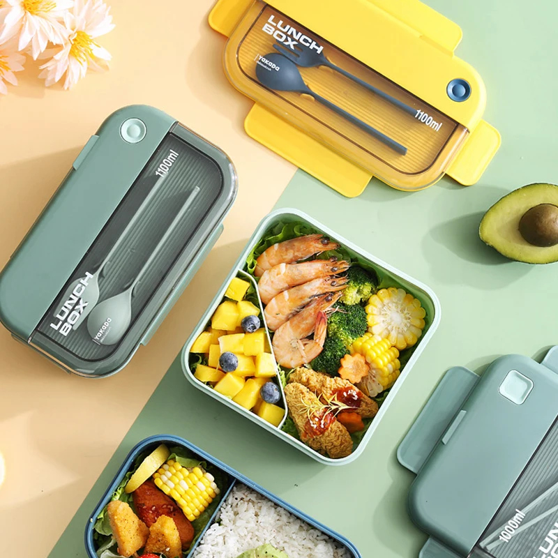 Детский портативный двухслойный Ланч-бокс герметичная шкатулка для студентов с