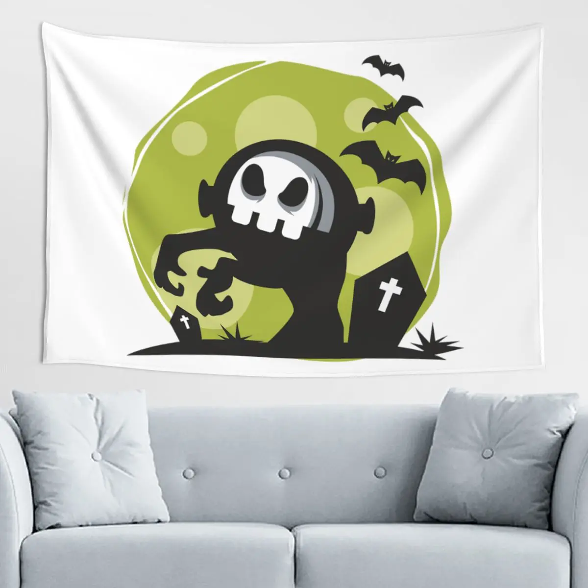 

Хэллоуин скелет приятная для кожи атмосфера с уютом не выцветает прикроватная декоративная ткань для пикника уличная портативная мягкая