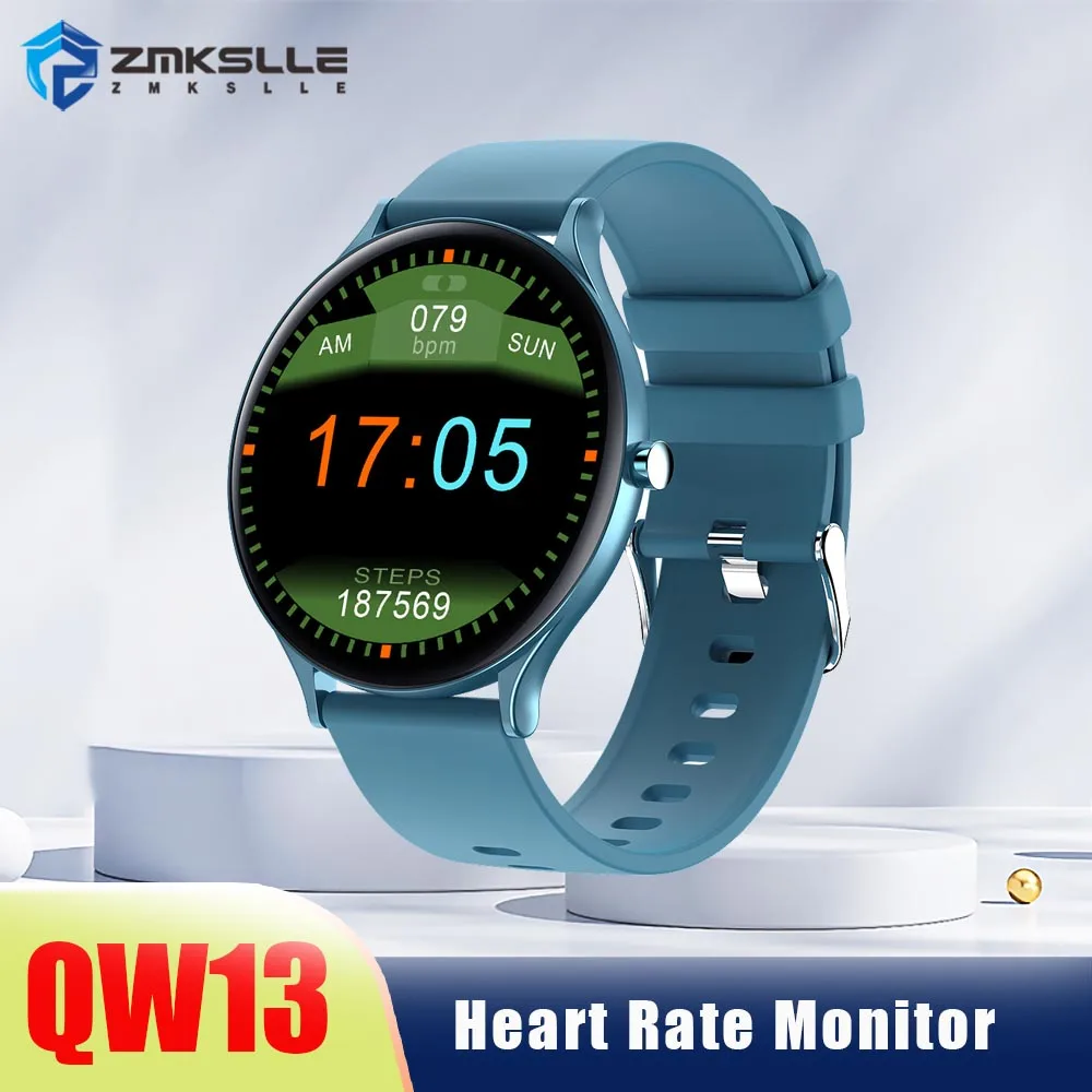 

ZMKSLLE 2022 QW13 Smart Watch Super Thin Round Sports Watches Blood Pressure Heart Rate Monitor IP67 Waterproof for IOS Android