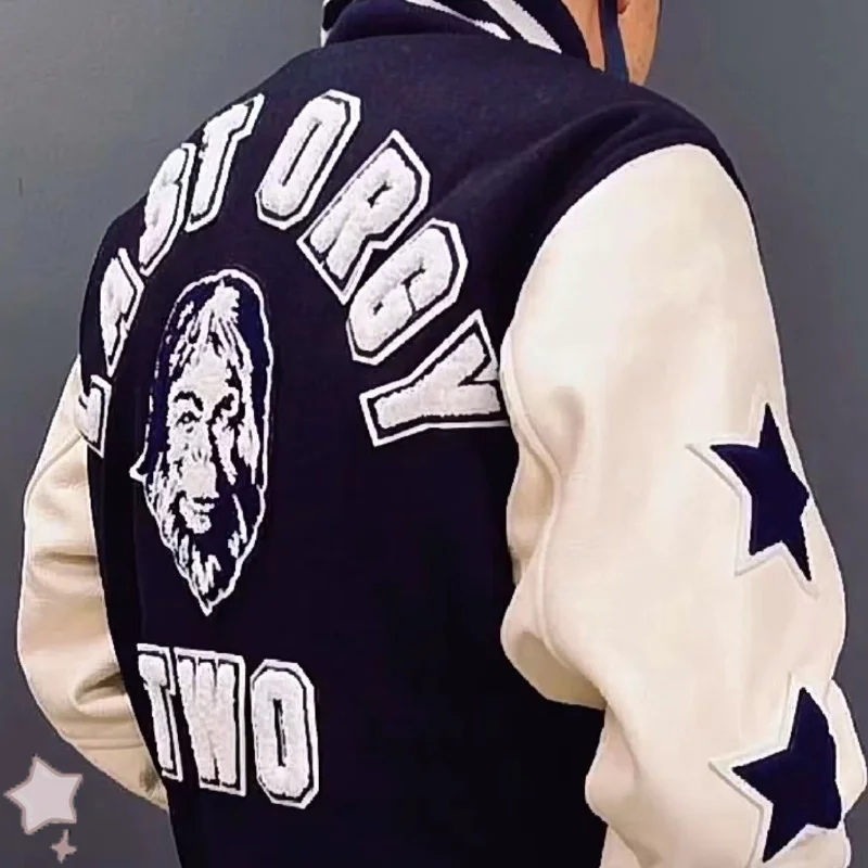 

Human Made Leather Sleeve Jacket Embroidery Men's Women's Baseball Jackets