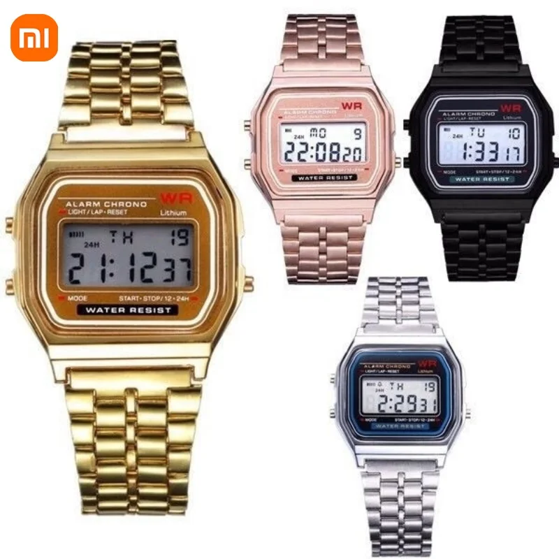 

xiaomi 2021 Women Men Watch Gold Silver Vintage LED Digital Sports Military Wristwatches Electronic Digital Present Gift Male