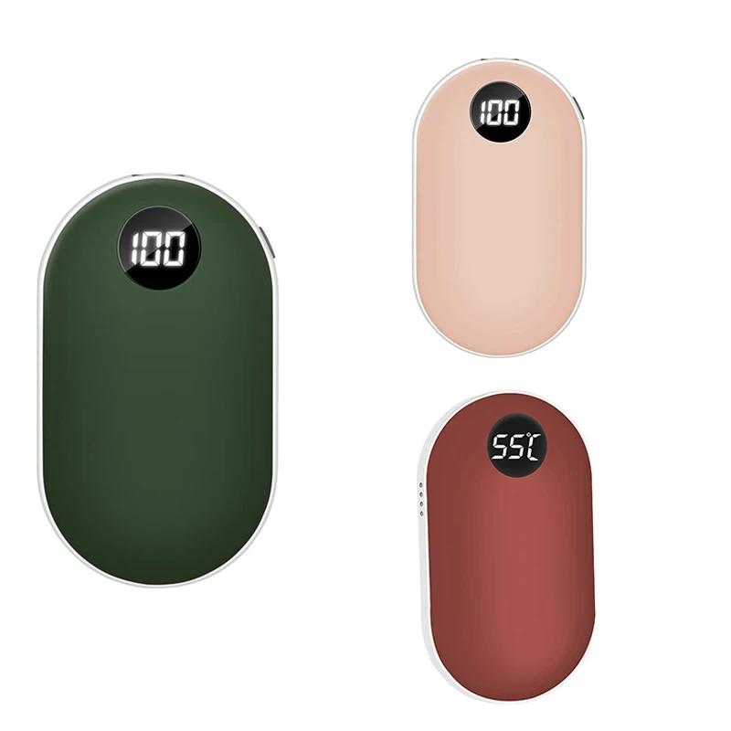 

Мини-грелка для рук портативное зарядное устройство 2 в 1 двухсторонний нагревательный светодиодный цифровой дисплей алюминиевый сплав грелка для рук