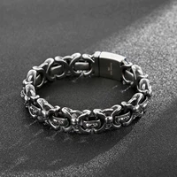 haoyi stainless steel skull link chain bracelet for men fashion personality punk rock cuff jewelry gift