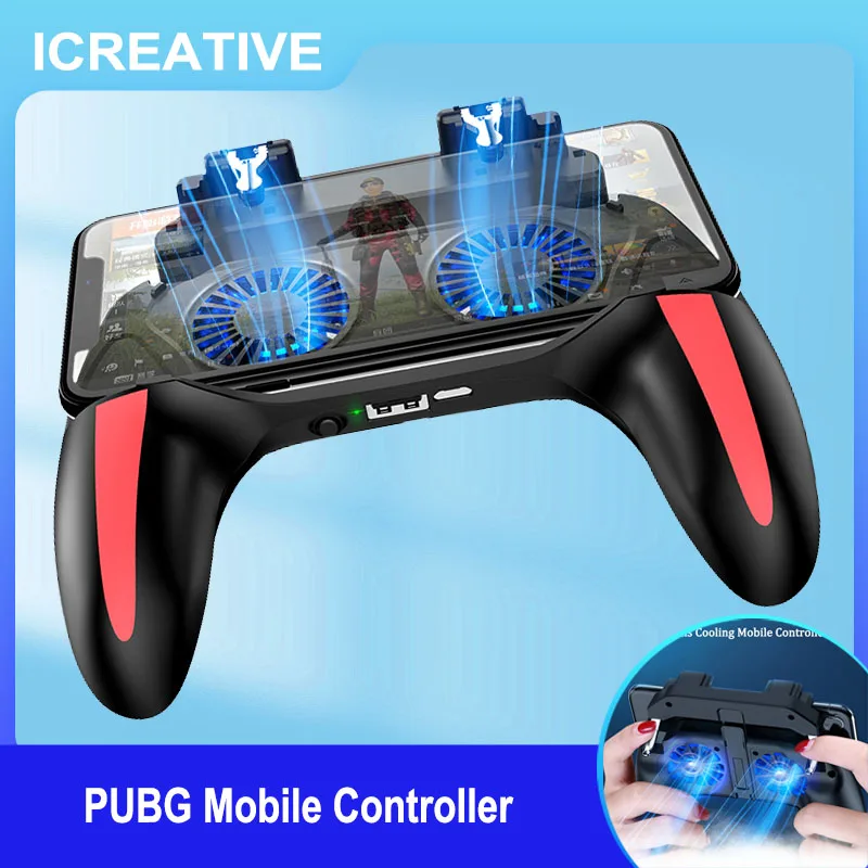 

ICREATIVE PUBG Mobile Controller With Double Fan Cooling for IOS Android Phone Game Fire Prevention 2500mah/5000mah Power Bank