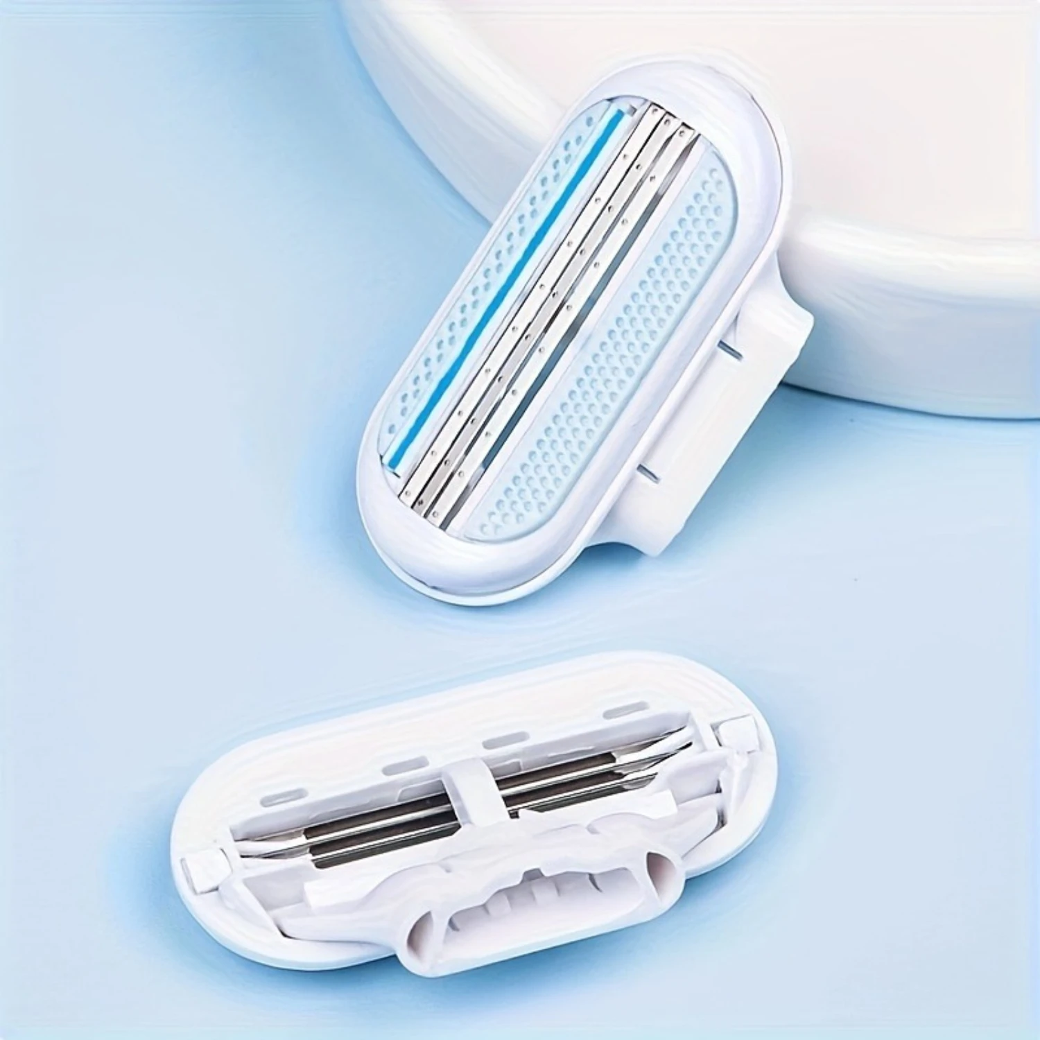 Precision Womens Hair Removal Kit - Safe & Painless Manual Tool 8 Interchangeable Blades 3-Layer Stainless Steel Non-Slip Erg