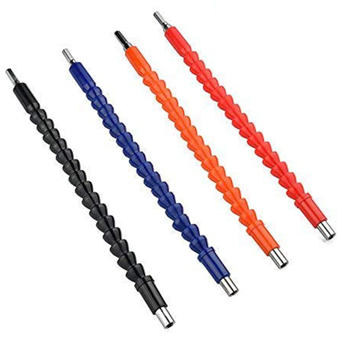

4pcs/lot 11.8 inch Drill Bit Extension 1/4inch Magnetic Hex Head Soft Shaft Set Flexible Screwdriver Extension Connecting Rod
