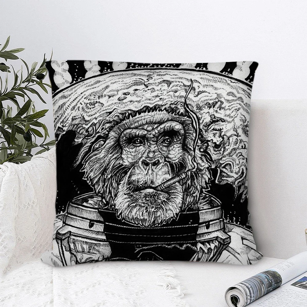 

Space Monkey Polyester Pillow Cover Decorative Pillows for Sofa Bedroom Pillow Cases Home Decor Cushion Covers 45*45cm