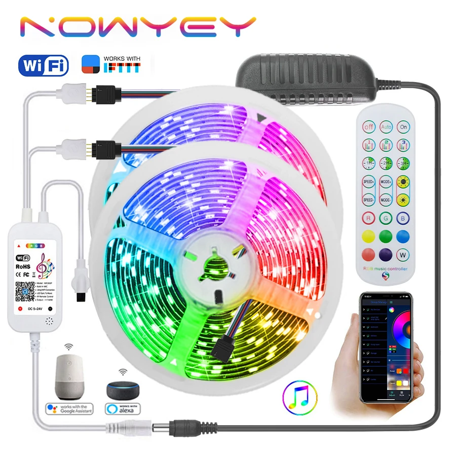 

Светодиодная лента RGB с ИК-пультом ДУ, 12 В, поддержка Wi-Fi