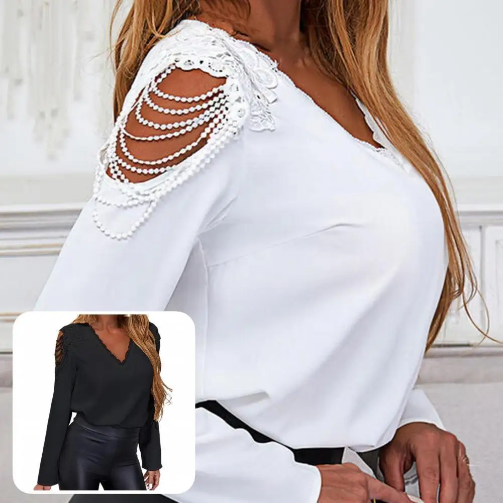 

Chic Spring Blouse Quick Dry Spring Top Soft Pullover Tassel Spring Shirt