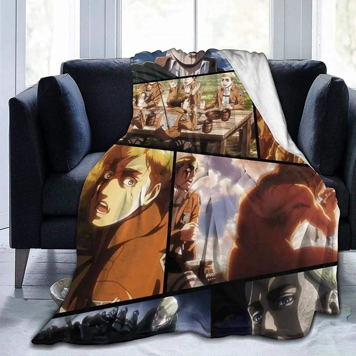 

Erwin Smith Fluffy Soft and Comfortable Blanket, Anime Warm Embrace of Sympathy