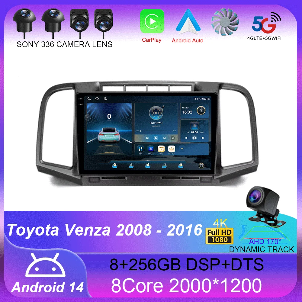 Для Toyota Venza 2008-2016 Carplay Auto 4G + WIFI GPS автомобильный радиоприемник навигация