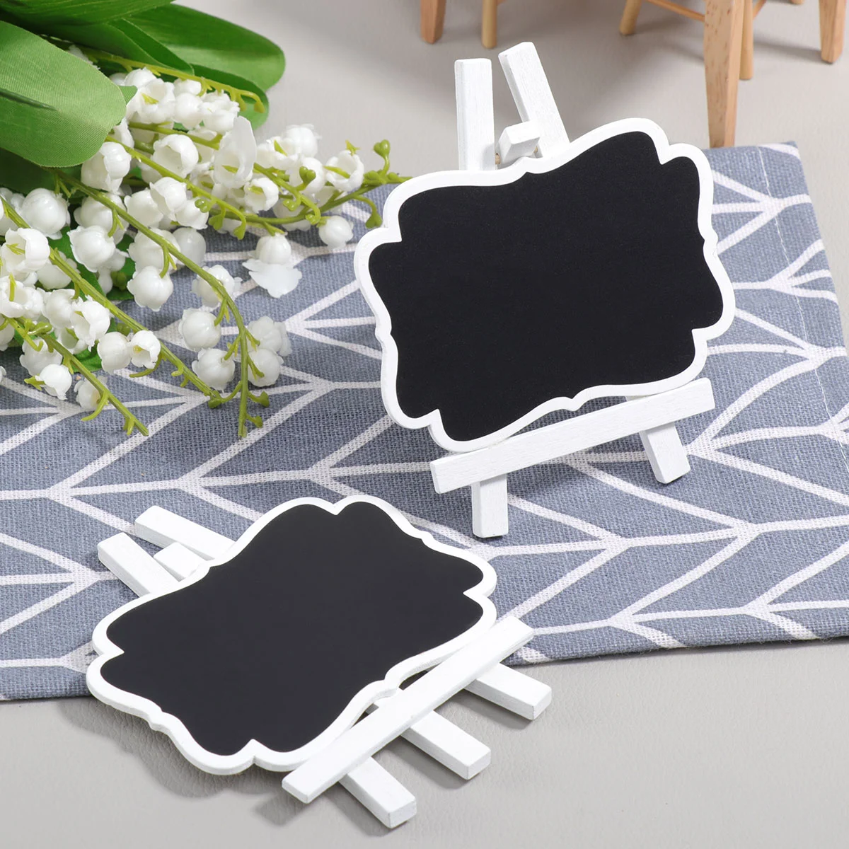 

12Pcs Chalkboards Useful Erasable Display Board Blackboard with Support for Party