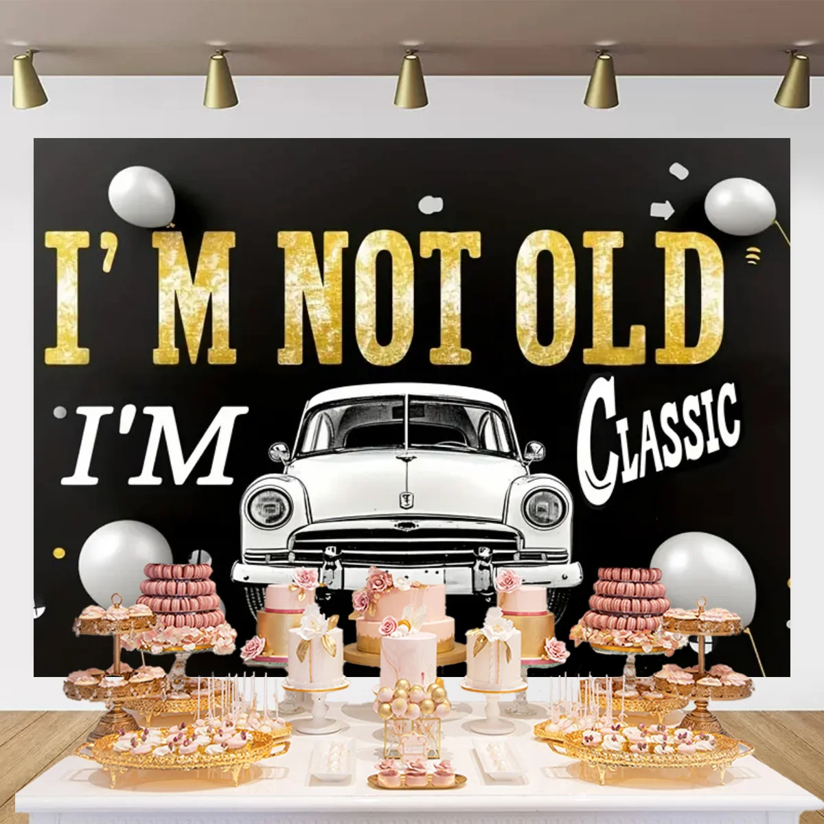 Ретро мужской классический автомобиль Umi тематический фон I'm not old взрослые