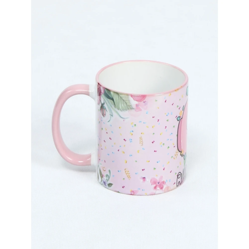 Кружка FortyFour CUPAAS2502 с принтом светло-розовый 330 мл керамика 100% | Дом и сад