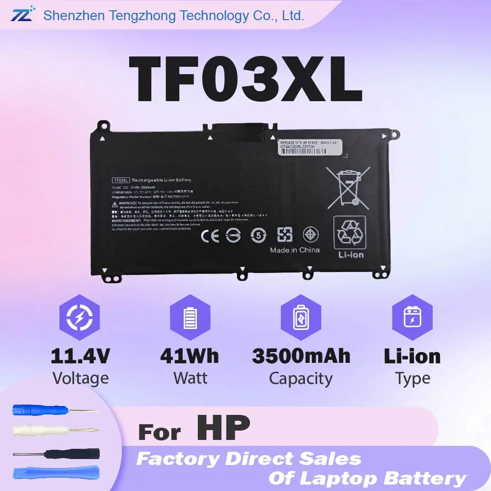 Фото Аккумулятор TF03XL для ноутбуков HP Pavilion 15-CC, 15-CC023CL, CC0XX, 15-CD, 15-cd0xx, 15-DW, 15-DW0050od, 15-CK, 15-CK0XX, 15T-CS, 15T-CS200 №1