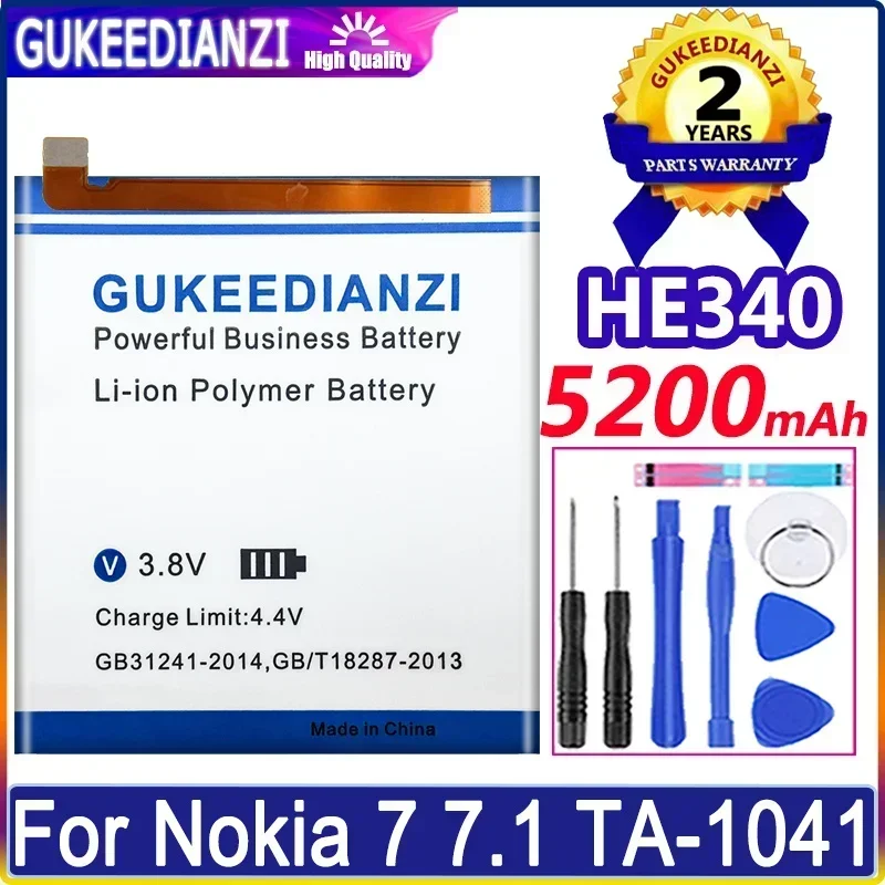 Аккумуляторы для мобильных телефонов большой емкости 5200 мАч HE340 Nokia 7 7.1 TA-1041