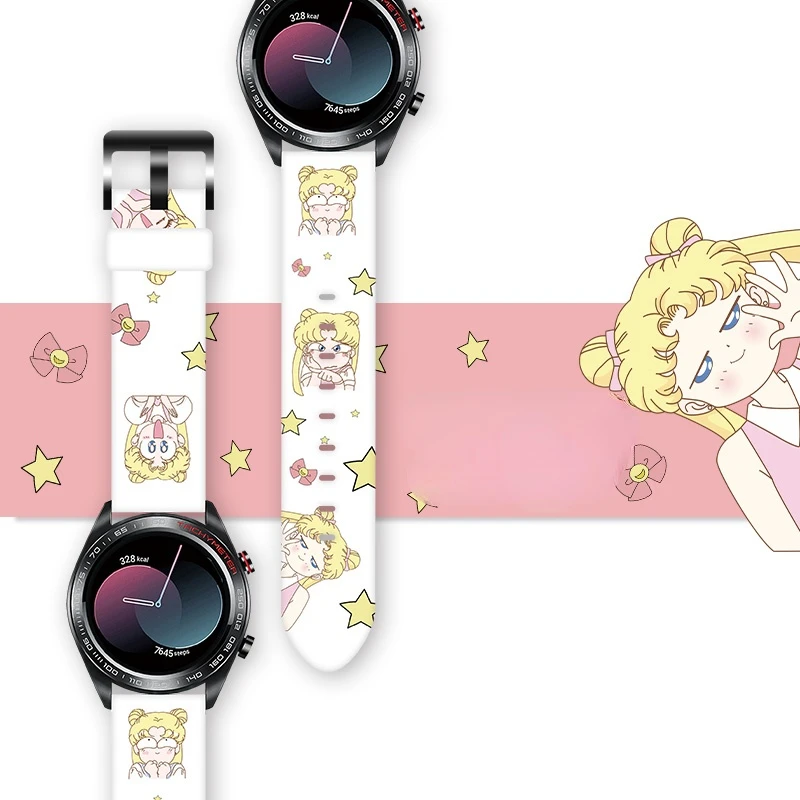 Новый браслет Sanrio Hello Kitty 20 мм 22 ремешок для Samsung Glory Huawei GT2 Smart Kawaii Мультяшные часы