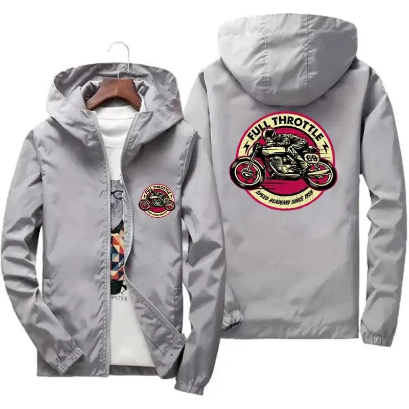 Chaqueta cortaviento fina с cremallera для hombre надписью родителей и детей ropa de gran tamaolo Cafe Racer