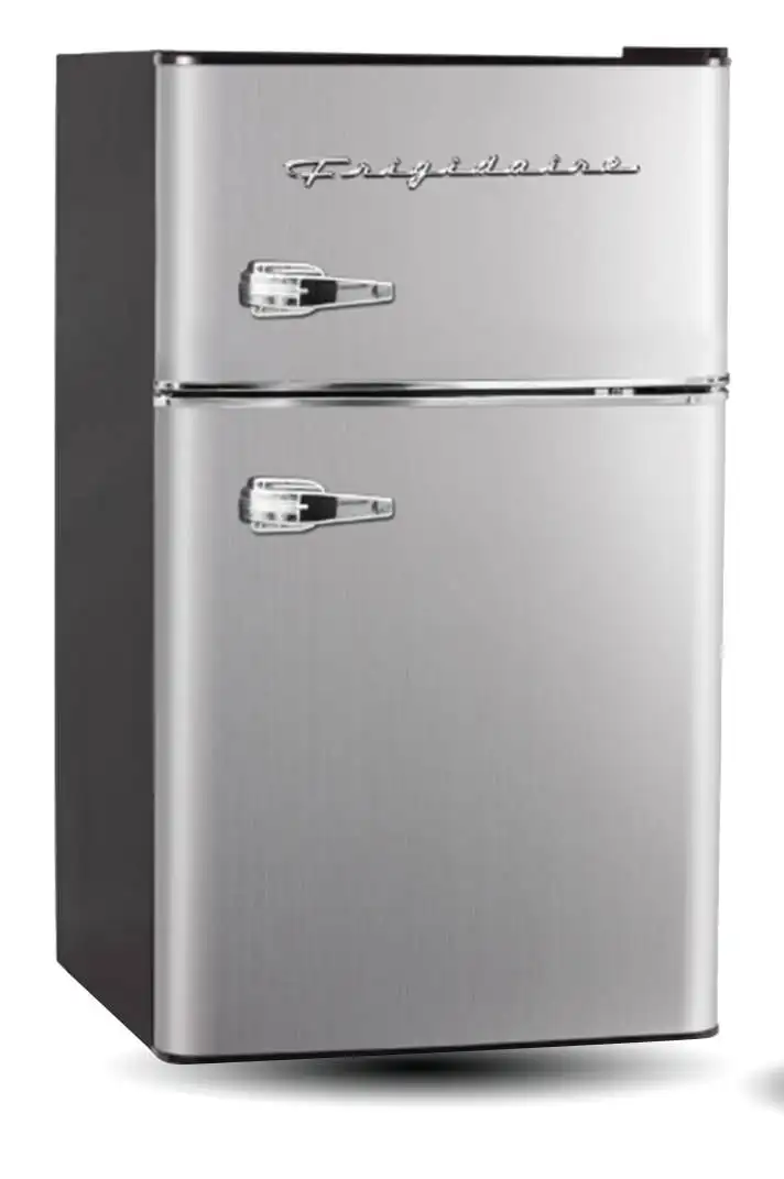 

, 3.2 CU FT. Capacity 2 Door Compact Refrigerator with Chrome Trim , EFR391, Platinum