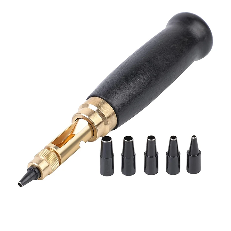 

Регулируемый винтовой дырокол, дырокол для винтов, 6 размеров наконечников, для кожевенного бумажного ремесла, регулируемый дырокол для кож...